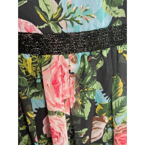 MAC DUGGAL FLORAL ILLUSION FLUTTER SLEEVE MIDI DRESS Size 16 NEW 9149 - Picture 6 of 8